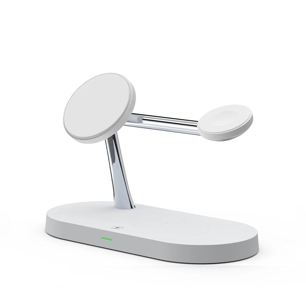 3-in-1 Wireless Charger Stand: For iPhone 12 and up, Apple Watch 6 and up, and AirPods Pro Black